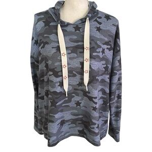 PJ Salvage Set Blue Camo Stars Stripes Lounge Pants and hoodie top SET both XL